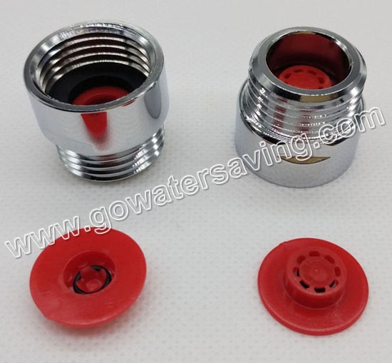 shower water saver flow regulator with brass shower adaptor