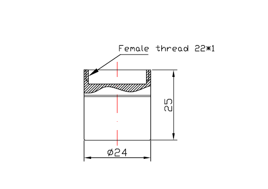 m28 male thread bathtub tap aerator drawing
